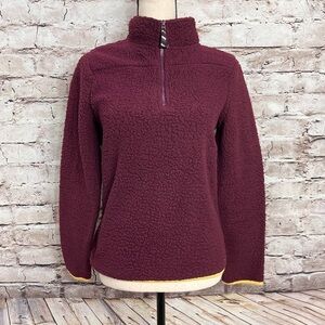 Prince & Fox Jacket Womens Size S  Cranberry Fleece Quarter Zip Pullover